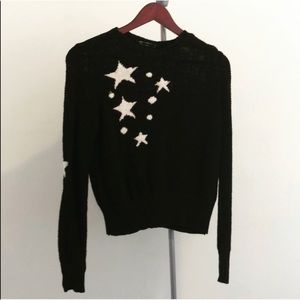 Zara knit black and white Star sweater